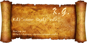 Kácsor Győző névjegykártya